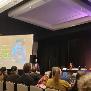 Marisa Wolf Speaking at the Baen Book Roadshow Panel at Dragon Con 2024