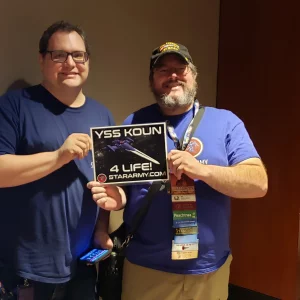 Wes and Soban with YSS Koun Sign at Dragon Con 2024