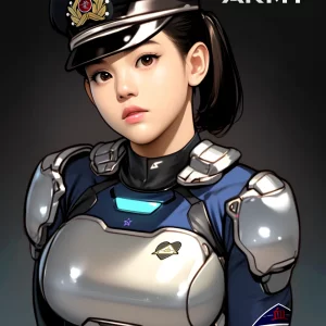 Star Army Female Humanoid First Fleet Chui with Officer Cap