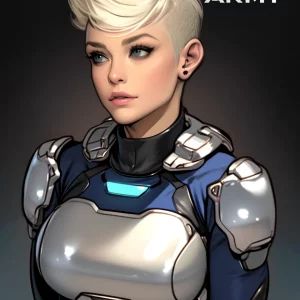 Star Army Female Humanoid - Short white hair