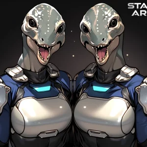 Pair of Star Army Female Reptilians (Random Aliens)