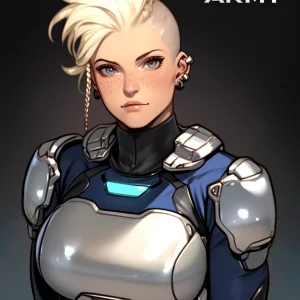 Star Army Female Humanoid with Fauxhawk