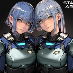 2024 Xiulurian Elf starship operators Aerielle and Lythandra by Wes