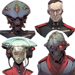 4 Characters - Weird alien military