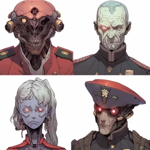 4 Characters - Weird alien military