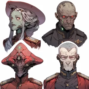 4 Characters - Weird alien military