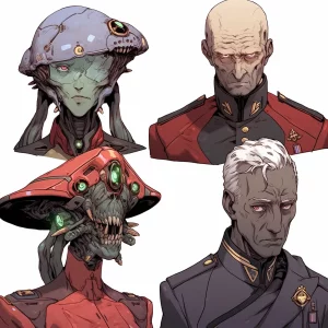 4 Characters - Weird alien military