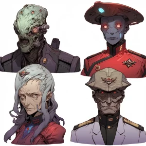 4 Characters - Weird alien military