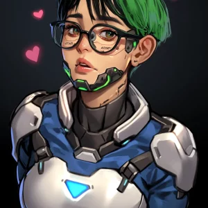 Star Army Female Nepleslian with Green Hair is in Love