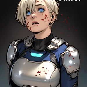 Star Army female Humanoid - Blood splatter