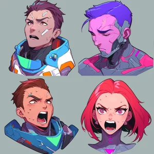 4 Male and Female Scifi Character Headshots