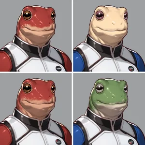 4 Amphibian Alien Headshots