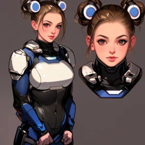 Star Army Female Humanoid - 2 Views