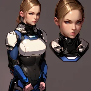 Star Army Female Humanoid - 2 Views