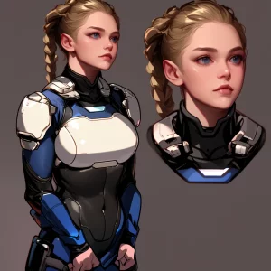 Star Army Female Humanoid - 2 Views