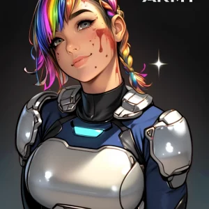 Star Army Female Humanoid - Colorful Warrior