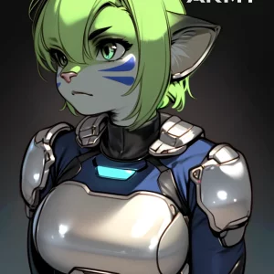 Star Army Female Anthro (Green)