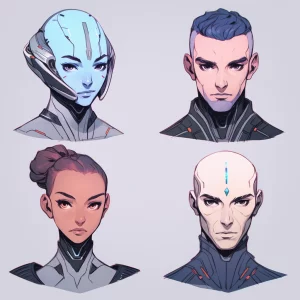 Sci-fi character headshots