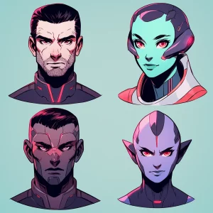 Sci-fi character headshots