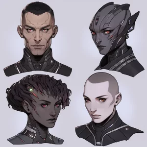 Sci-fi character headshots