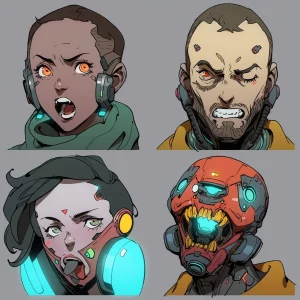 Sci-fi character headshots