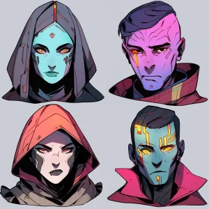 Sci-fi character headshots