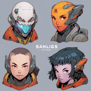 Sci-fi character headshots