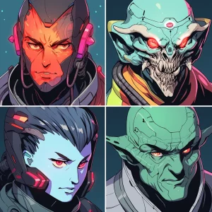 Sci-fi character headshots