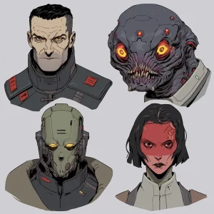 Sci-fi character headshots