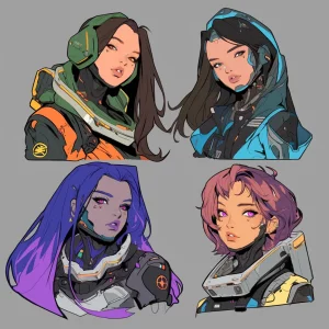 Sci-fi character headshots