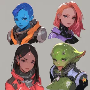 Sci-fi character headshots