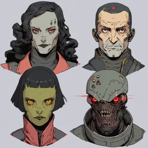 Sci-Fi character headshots