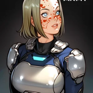 Star Army Female Humanoid - Bloodsplattered