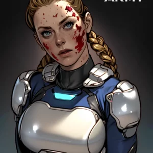 Star Army Female Humanoid - Bloodied