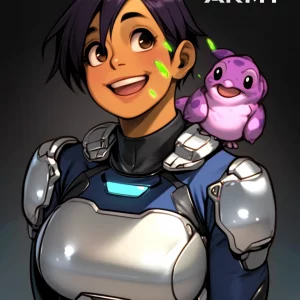 Star Army Female Humanoid with Alien Buddy