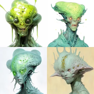 Last chance adoptable - Green random aliens