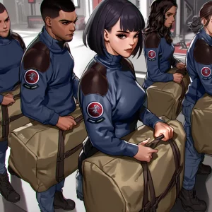 2024 Star Army Recruits in pullover uniforms hold their bags of gear by Wes.webp