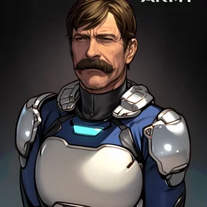 Star Army Humanoid Male with Mustache