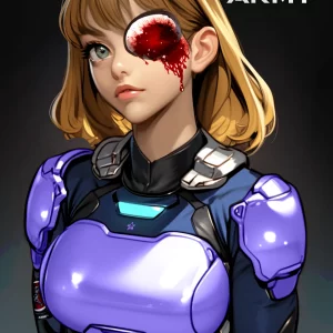 Star Army Female Humanoid Infantry with eye injury