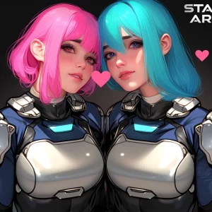 Star Army Female Humanoids in Love