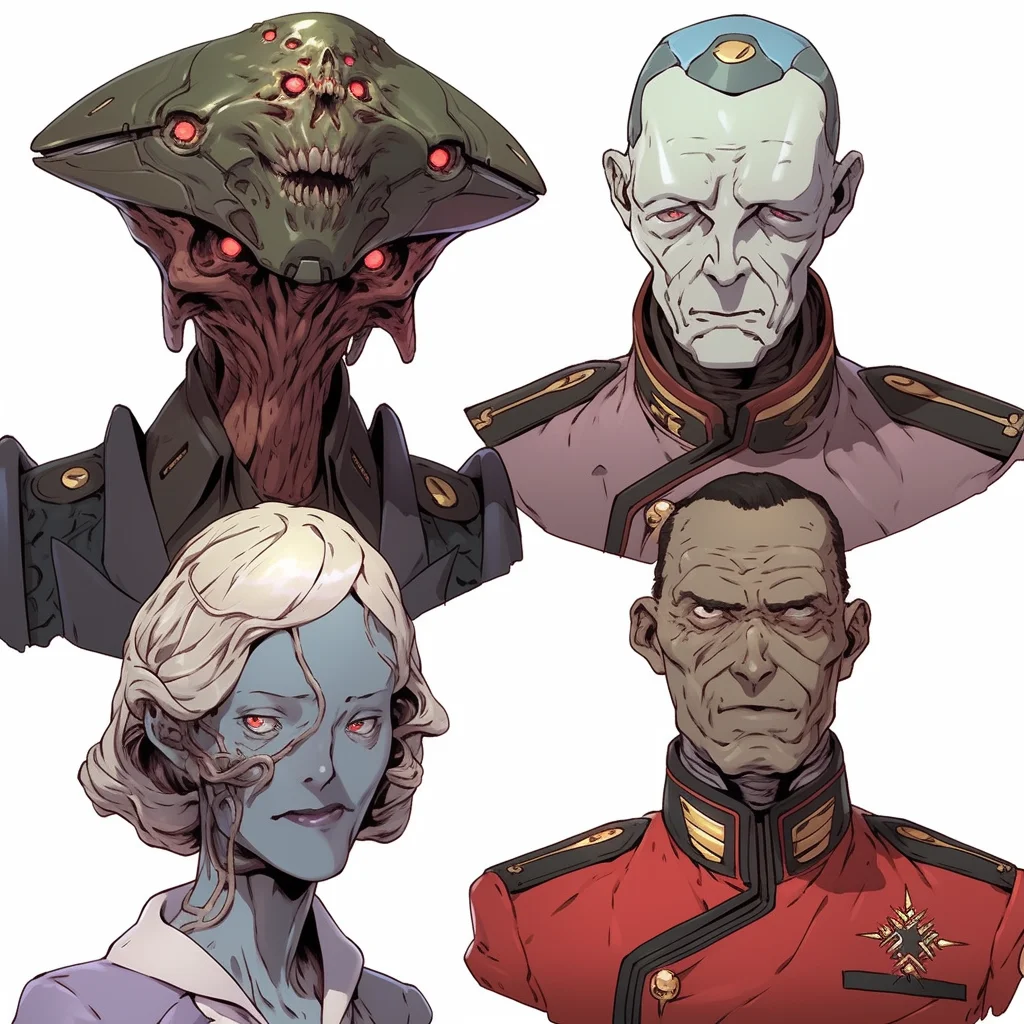 4 Characters - Weird alien military