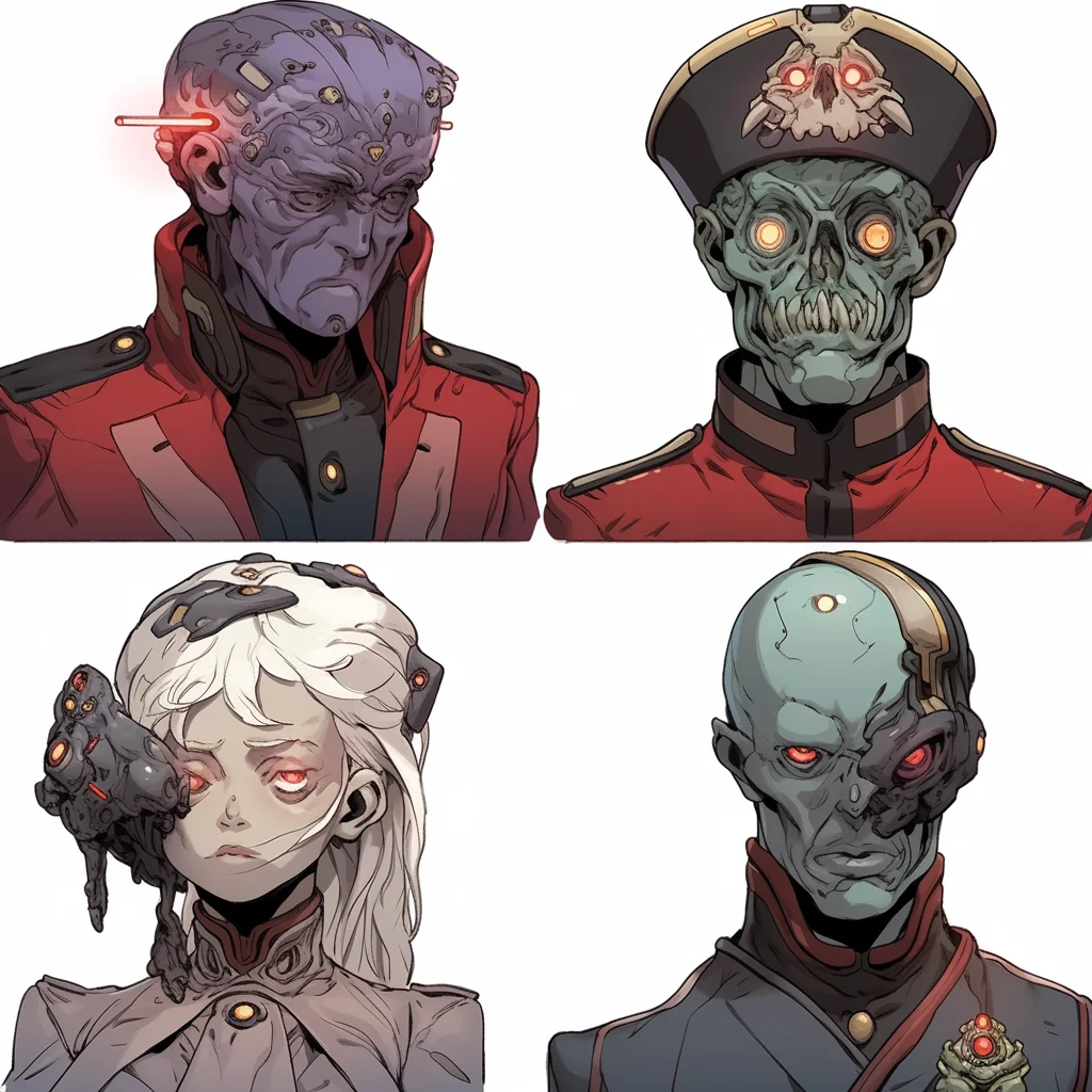 4 Characters - Weird alien military