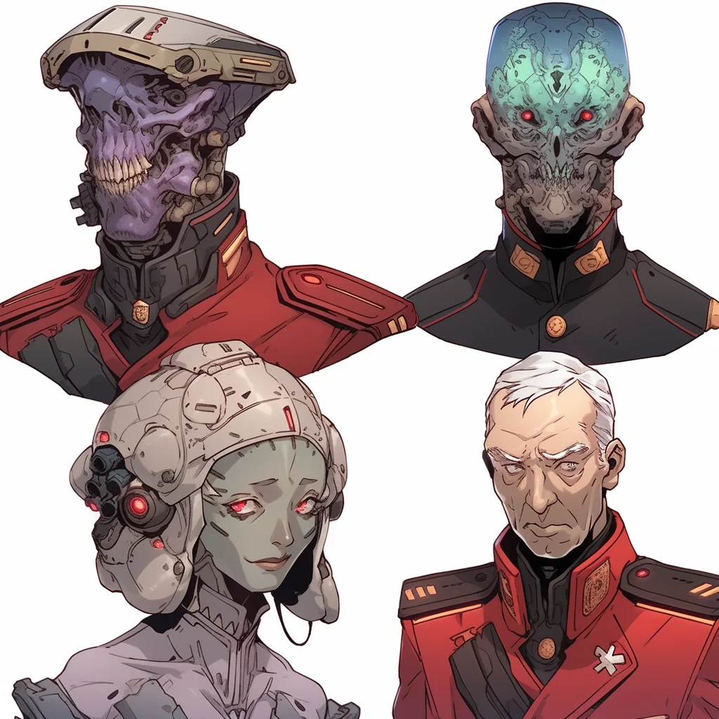 4 Characters - Weird alien military