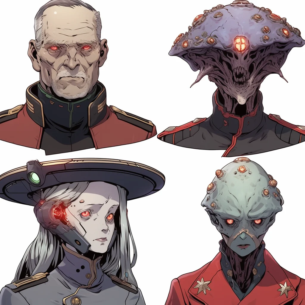 4 Characters - Weird alien military