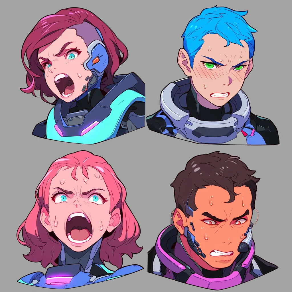 4 Male and Female Scifi Character Headshots