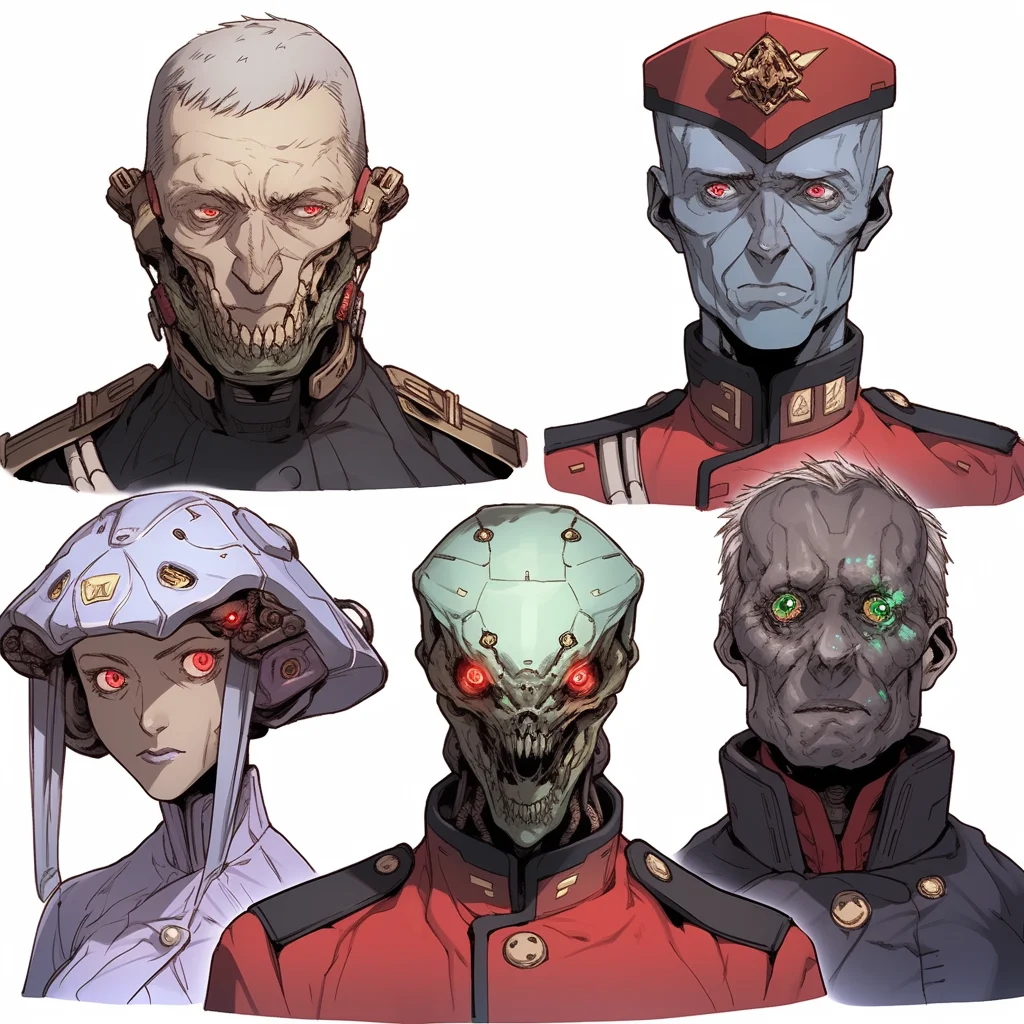 5 Characters - Weird alien military