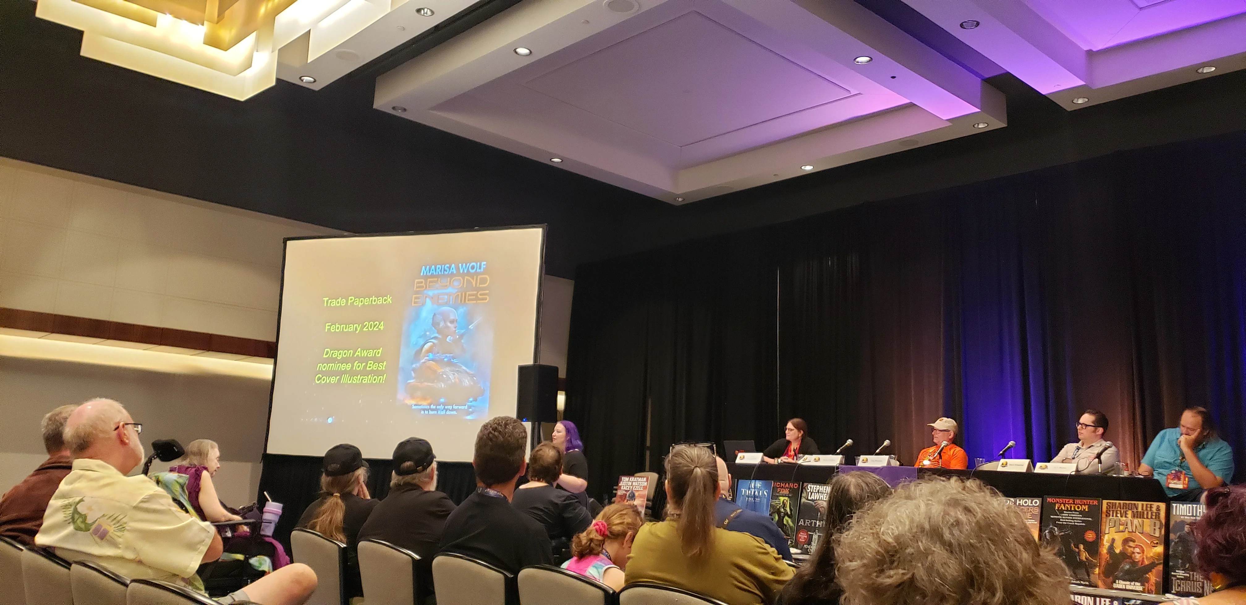 Marisa Wolf Speaking at the Baen Book Roadshow Panel at Dragon Con 2024