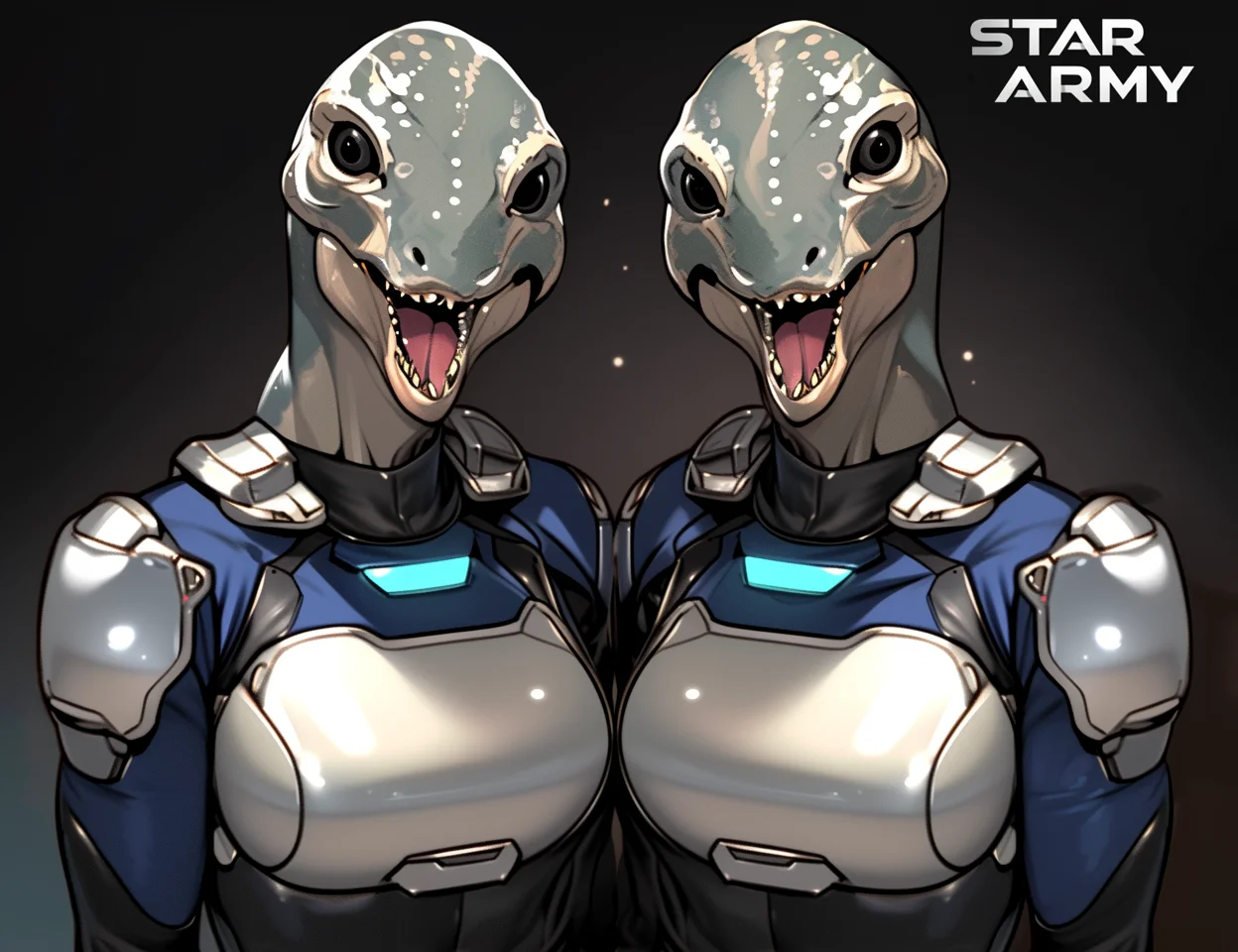 Pair of Star Army Female Reptilians (Random Aliens)