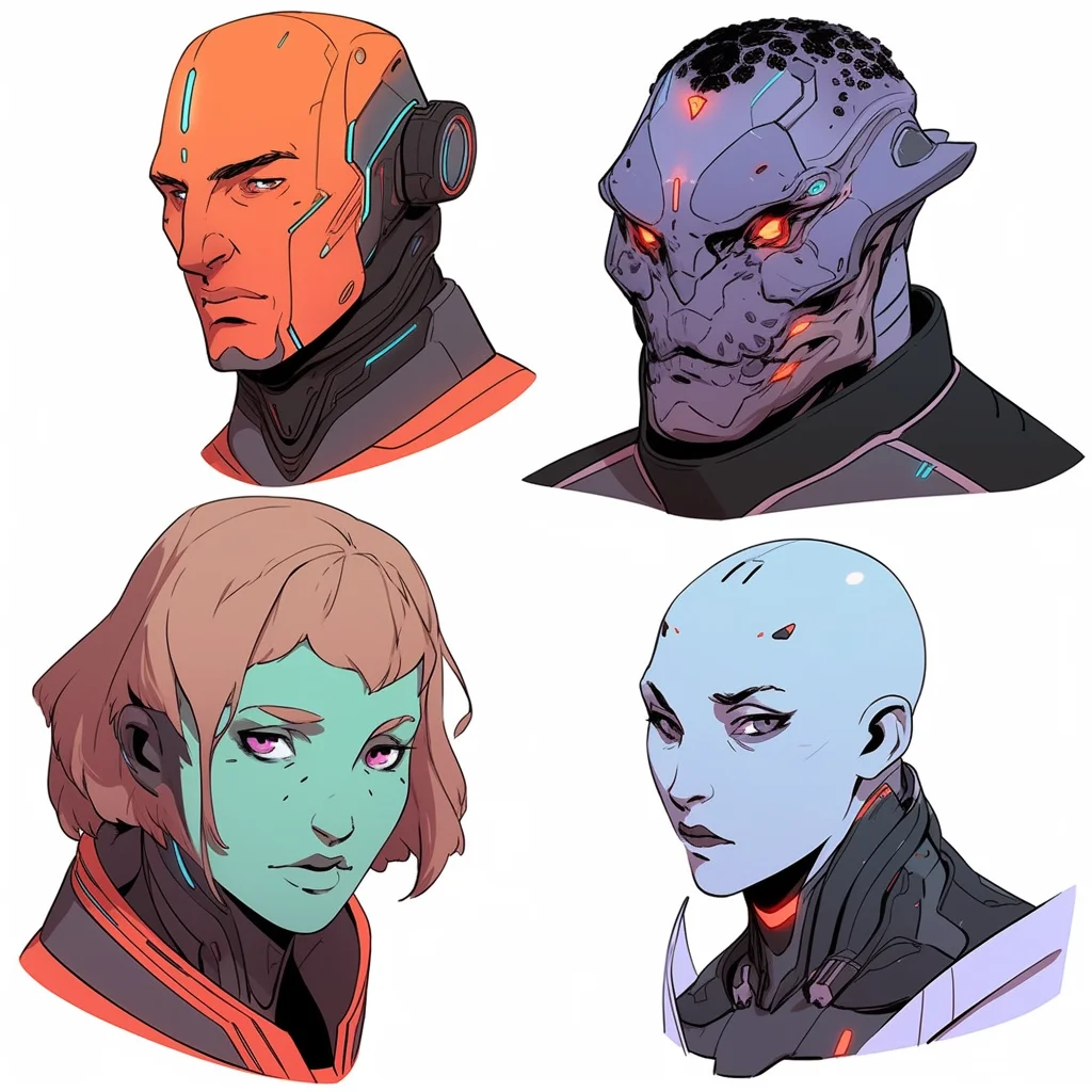 Sci-Fi Character Headshots - Aliens