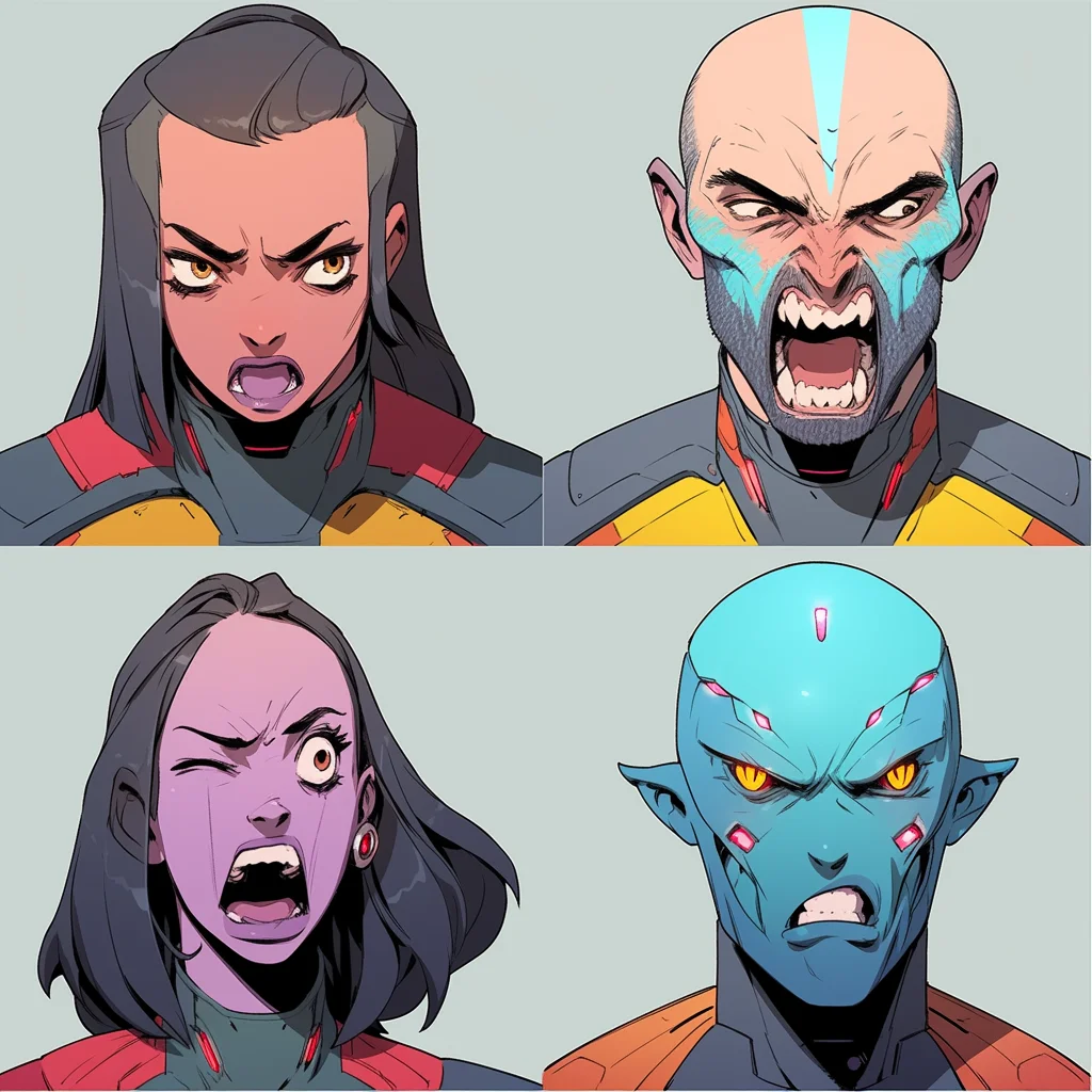 Sci-Fi Character Headshots - Pissed Off Aliens